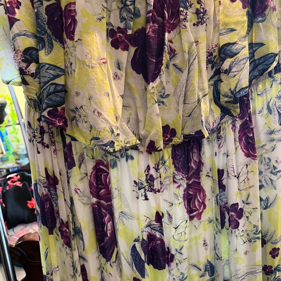 Floral Strapless Dress in Purple and Green - Picture 7 of 10